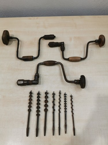 Handbohrer antik 3stück mit - antik,
